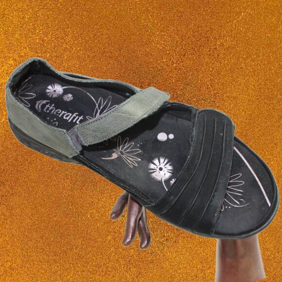 Therafit Lola Black Grey Plantar Fasciitis Friendly Sandal, Size 39 (8.5… - Picture 4 of 11